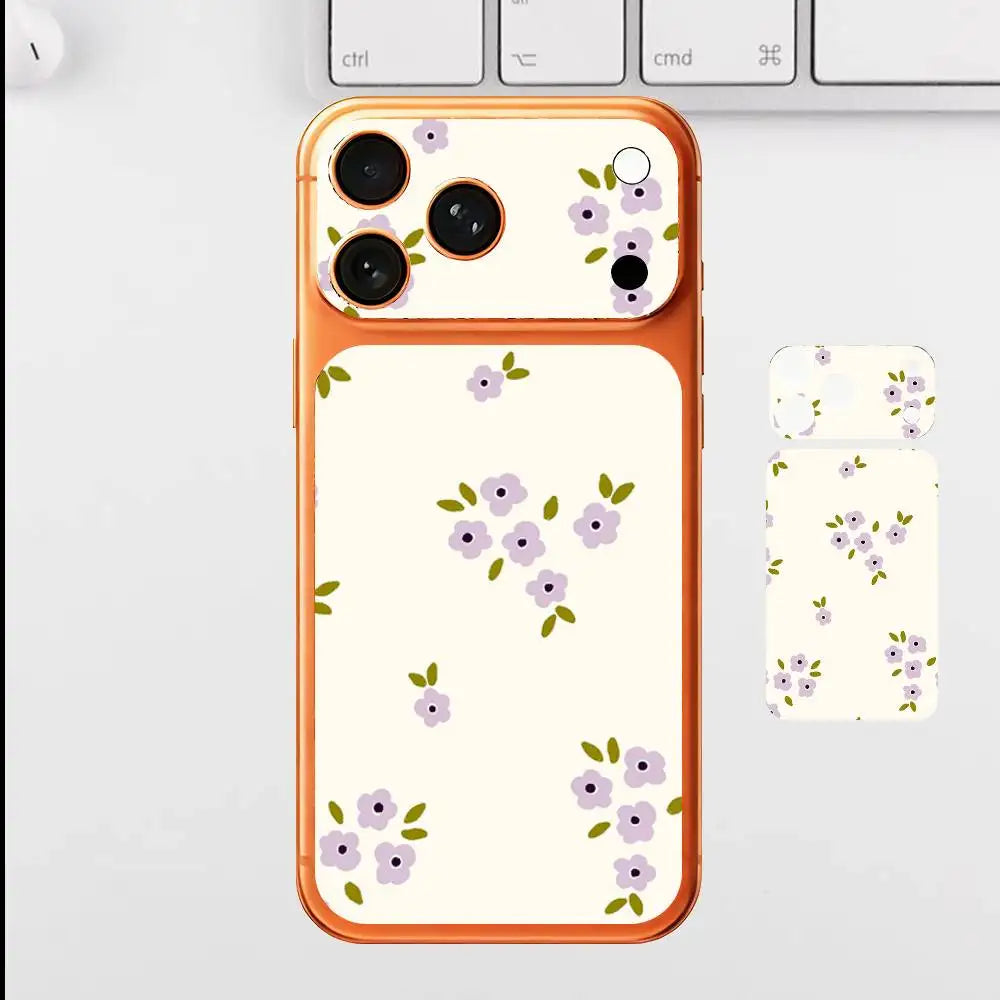 Floral Pattern Back Cover Decal Protective Sticker For Iphone 17 Pro Max Skin Sticker Back Protective Decorative Stickers