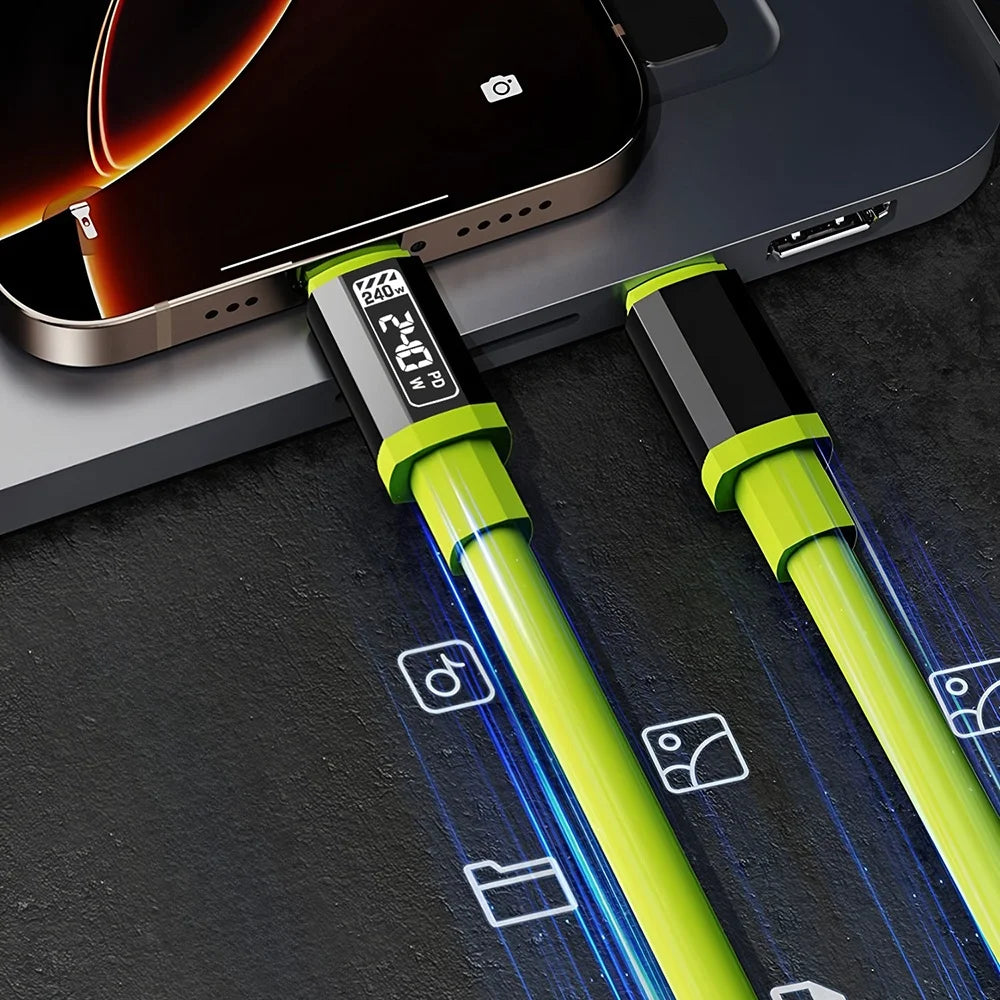 USB Type-C Charging Cable Fast Charging 240W Lightning Multi Functional Aluminum Alloy 240W suitable For Universal USB Charging