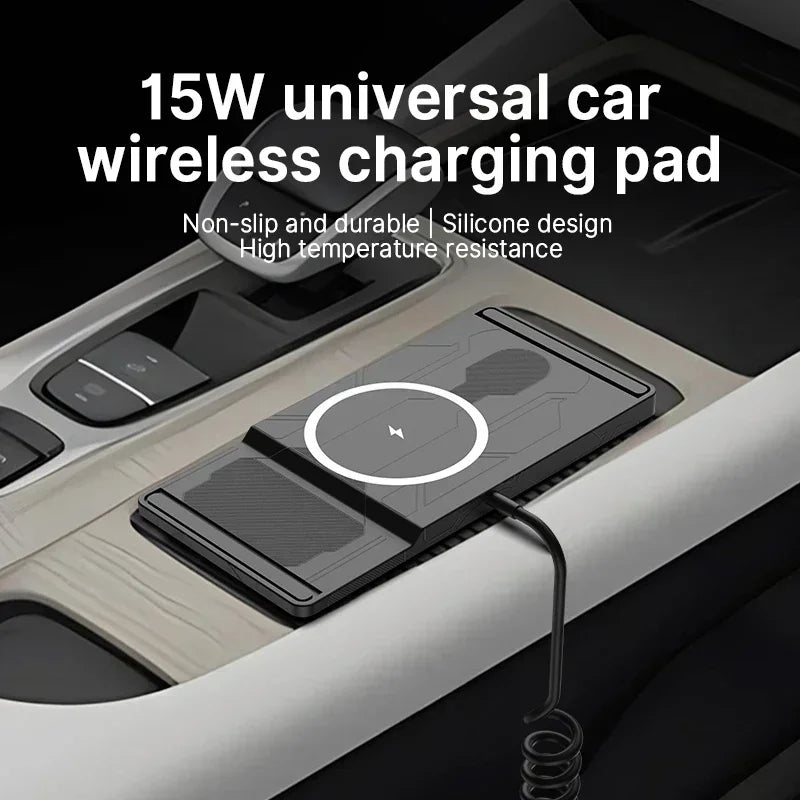 Car Wireless Charger Phone Pad for iPhone 17 16 15 14 13 12 Pro Max AirPods Samsung Xiaomi Airpods Pro 2 Fast Charging Station
