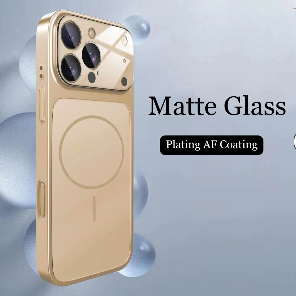 New luxury orange magnetic phone case for iPhone 17 16 15 13 14 Pro Max Matte PC wireless charging protection cover For MagSafe