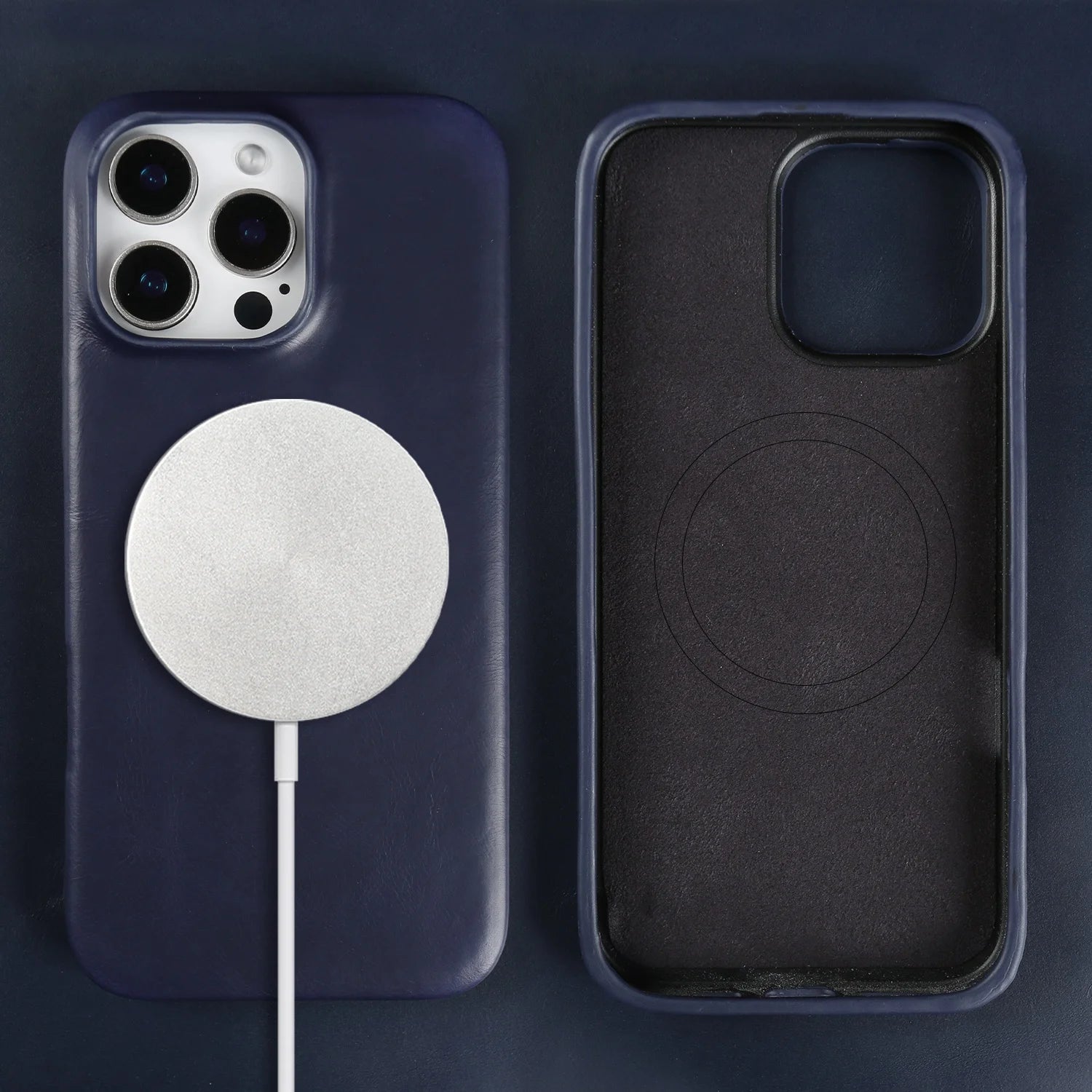 Vintage Full Wrapped Genuine Leather Case For Iphone 16 Pro Max 15 14 13 12 11 Business Oil Wax Magnetic Magsafe Phone Cover