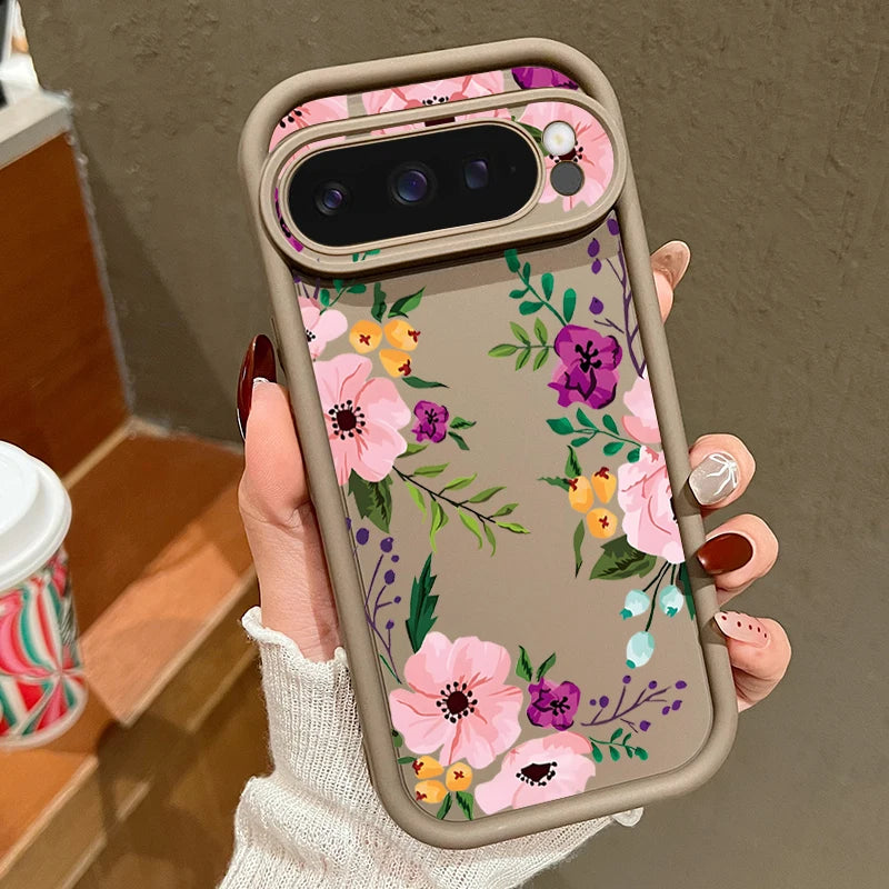 INS Cartoon Flowers Soft TPU Phone Case For Google Pixel 8 Pro 8A 9 Pro XL 7A Shockproof Silicone Cover For Pixel 9 8 7 Pro