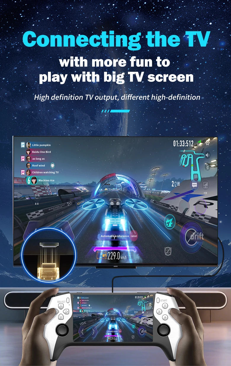 Multifunctional 5 Inch IPS HD Retro Handheld Game Console SF3500 Support Multi-System with FHD Port& Dual Core,256GB Expandable