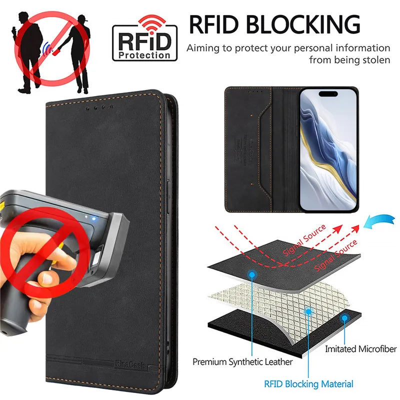 Leather Retro Anti-theft Wallet Flip Case For Motorola MOTO G Stylus Power Play 2025 2024 2023 2022 5G 4G Magnetic Phone Cover