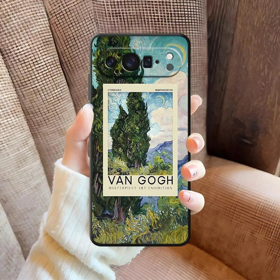 Phone Case for Google Pixel 10 9 Pro XL 6 7 8 Pro 9a 8a 6a 7a Soft Shell Van Gogh Art