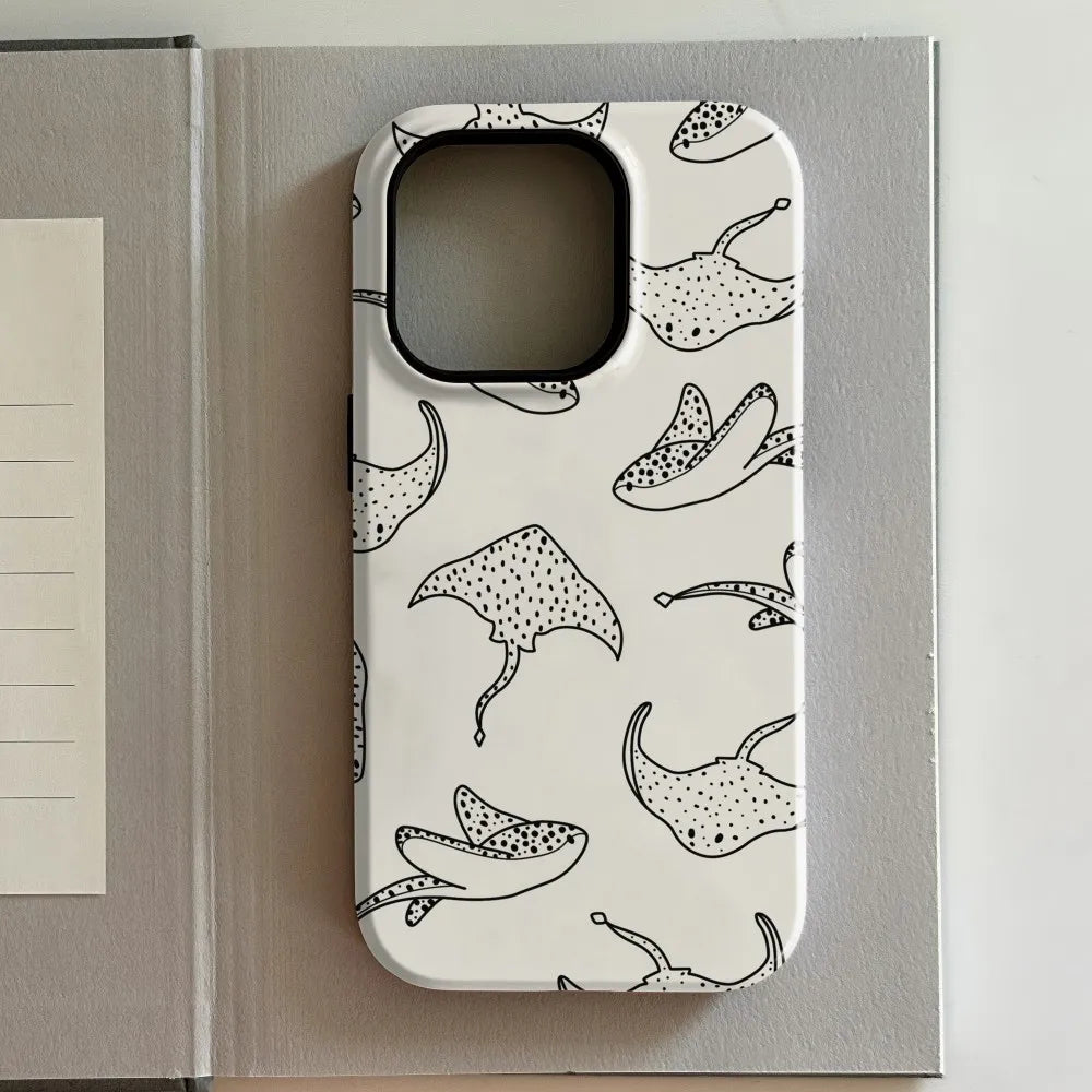 Luxury Clmj Art Cute animals Phone Case for iPhone 17 16e 16 15 14 13 12 11 X XS XR XSMAX 8 Air Pro Max Plus Double-layer Cover
