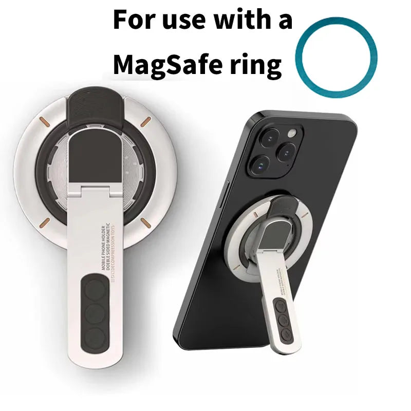 Dual-Sided Magnetic Portable Multi-Function Phone Ring Holder 360° Rotating Desktop Stand Compatible with Multiple Phone Models