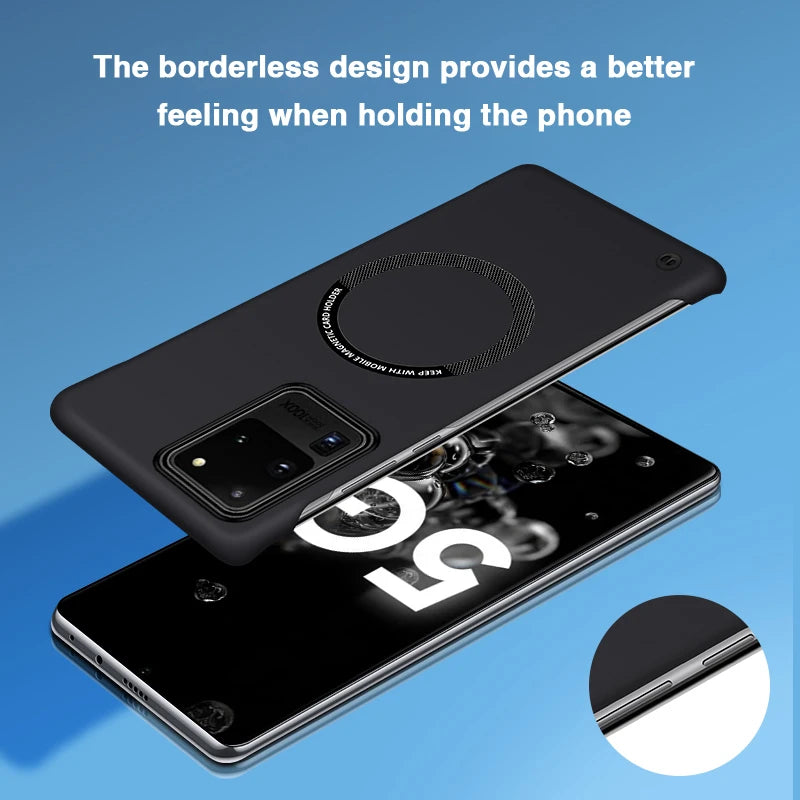 Slim Phone Case for Samsung Galaxy S20 Ultra FE Plus S20Ultra S20FE S20+ S20Plus 5G Magnetic Frameless Simple Back Cover Housing