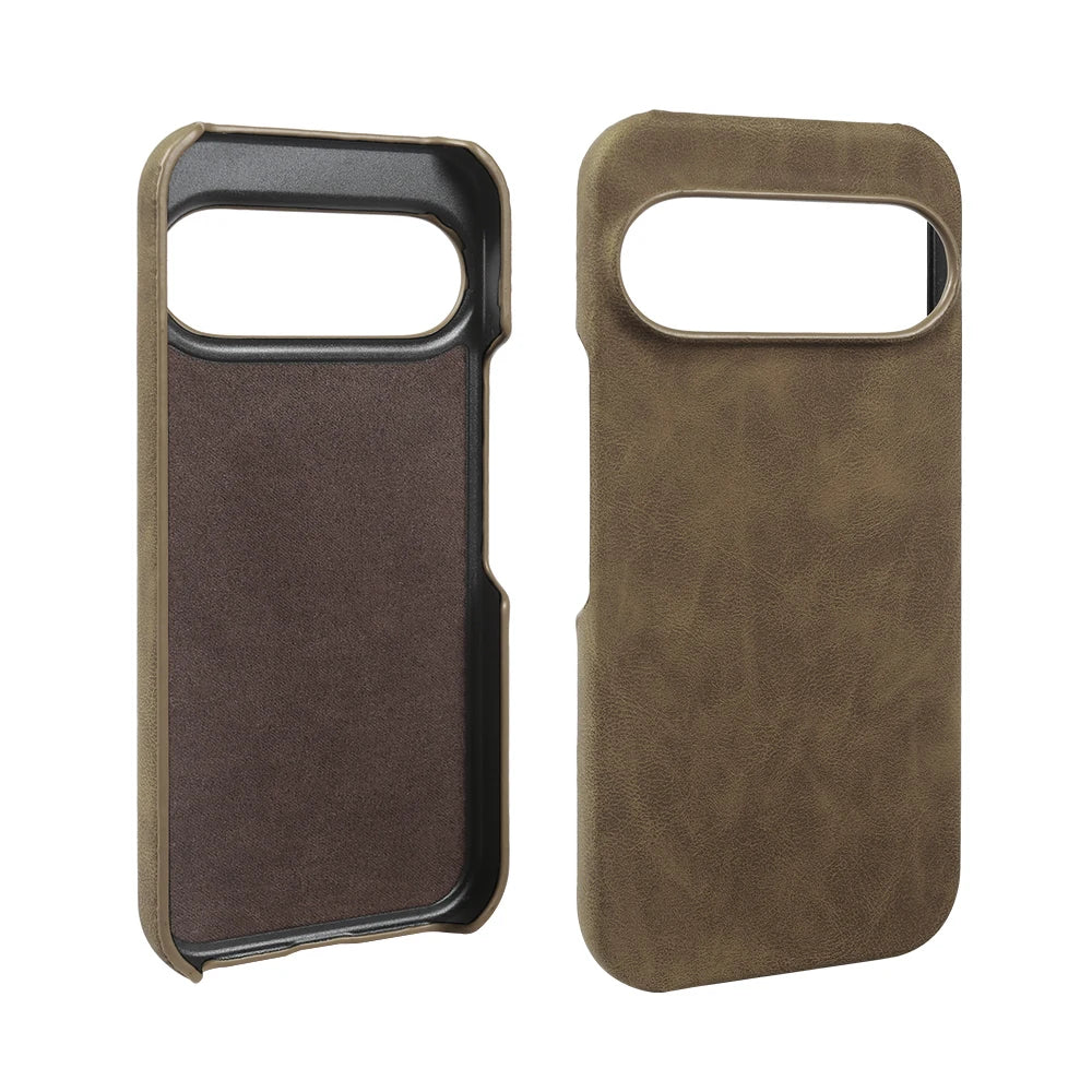 Skin Leather Phone Case For Google Pixel 10A 10 9 Pro XL 9A 8 8A 7 7A 6 6A 5 5A Hard PC Back Cover Cases Shockproof Fundas Coque