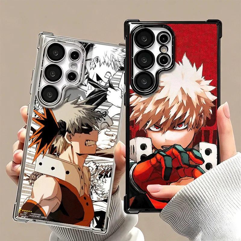 MHA My Hero Bakugou Katsuki Plating Phone Case For Samsung Galaxy S25 S26 Edge S24 S23 Ultra S22 S21 Plus S20 FE Anti-Fall Prote