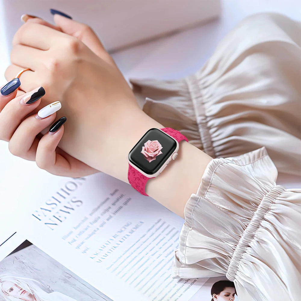 Silicone Strap for Apple Watch Band 40mm 41mm 42mm 44mm 46mm 45mm 49mm 38mm Correas Bracelet iWatch Series 10 9 8 7 6 SE Ultra 2