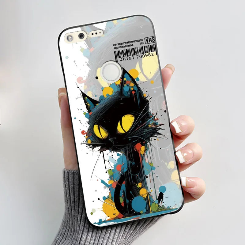 For Google Pixel 1 Case Aesthetic Cute Cat Shockproof Silicone TPU Soft Back Cover for Google Pixel 1 Pixel1 XL Phone Case Coque