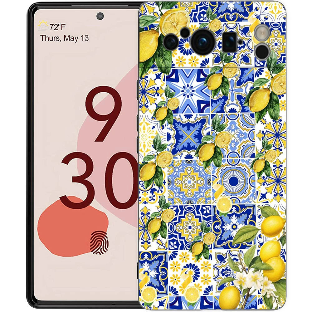 Fresh Summer Fruit Lemon Cherry Phone Case Cover for Google Pixel 10 9 8 7 6 7A 6A Pro Shockproof Soft TPU 9 Pro XL Shell Capas