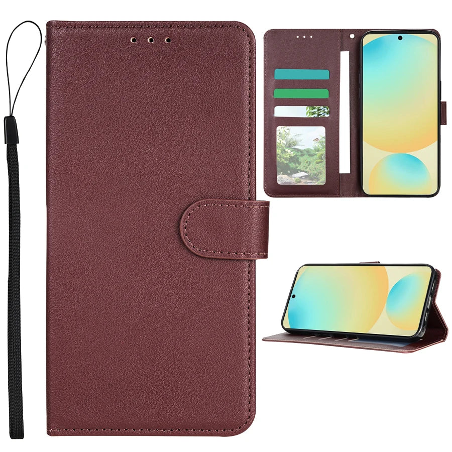 Wallet With Card Slot Magnetic Flip Leather Case For Samsung Galaxy S25 FE S24 Ultra S23 S22 S21 S20 FE S10 Plus S9 Card Bag