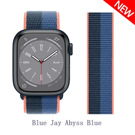 Nylon loop Correa For Apple Watch Bands 45mm 44mm 46mm 40mm 49mm 41mm 42mm Bracelet iWatch Series 12 11 Se 7 8 9 10 ultra 3 4