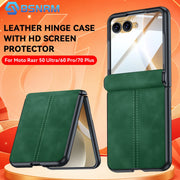 618 Hot Deals for Motorola Razr Ultra 2024/Pro 2025/Pro 2026 Case,with Hinge Protection,Ultra Thin PU Leather Matte Case-Green
