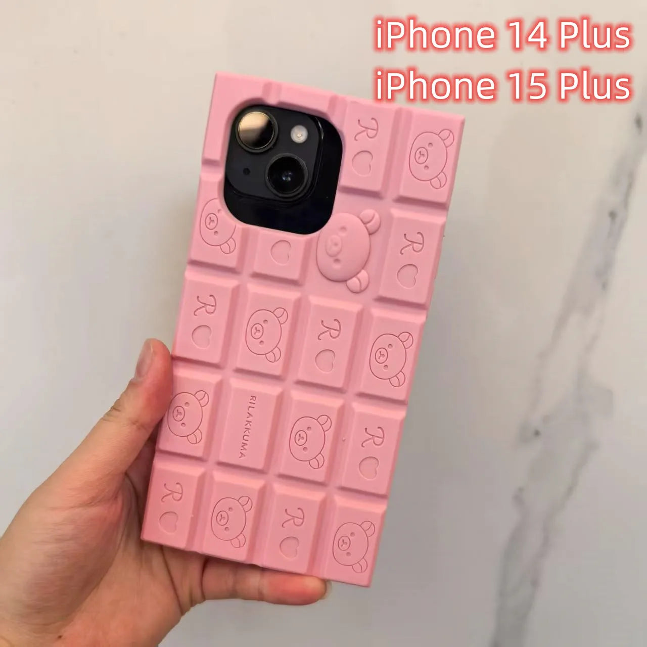 3D Chocolate Rilakkuma Phone Case For iPhone 17 16 Pro Max 15 14 Plus 13 12 11 Pro Max Soft Cover with Cute Bear Wrist Strap