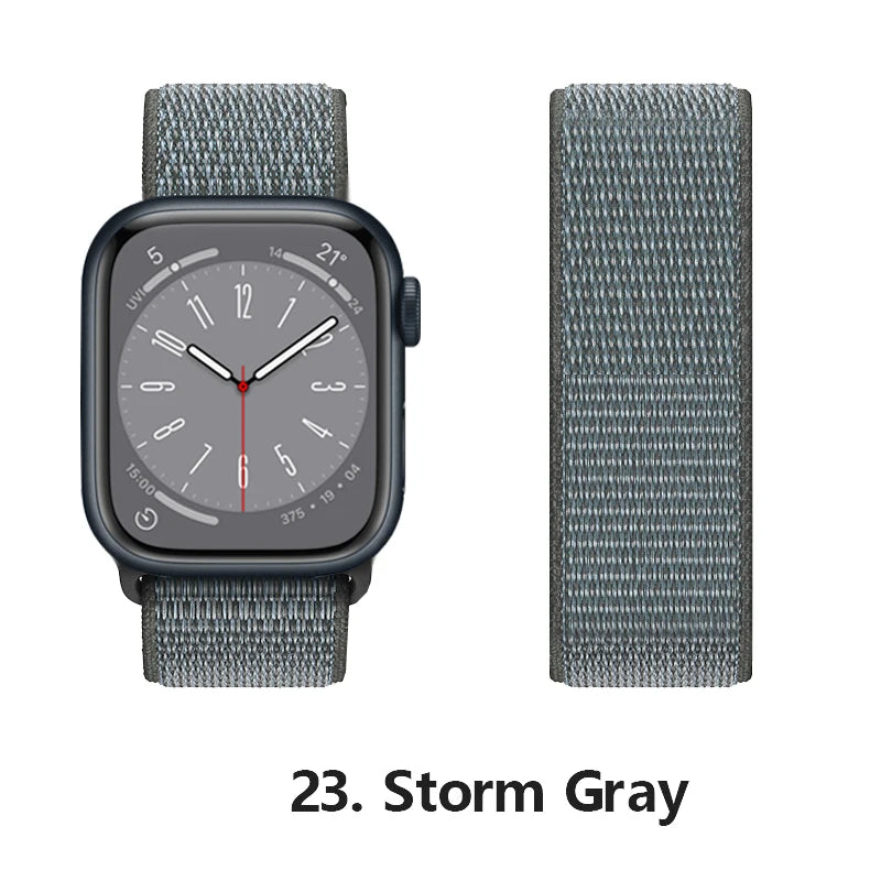 Nylon loop Correa For Apple Watch Bands 45mm 44mm 46mm 40mm 49mm 41mm 42mm Bracelet iWatch Series 12 11 Se 7 8 9 10 ultra 3 4