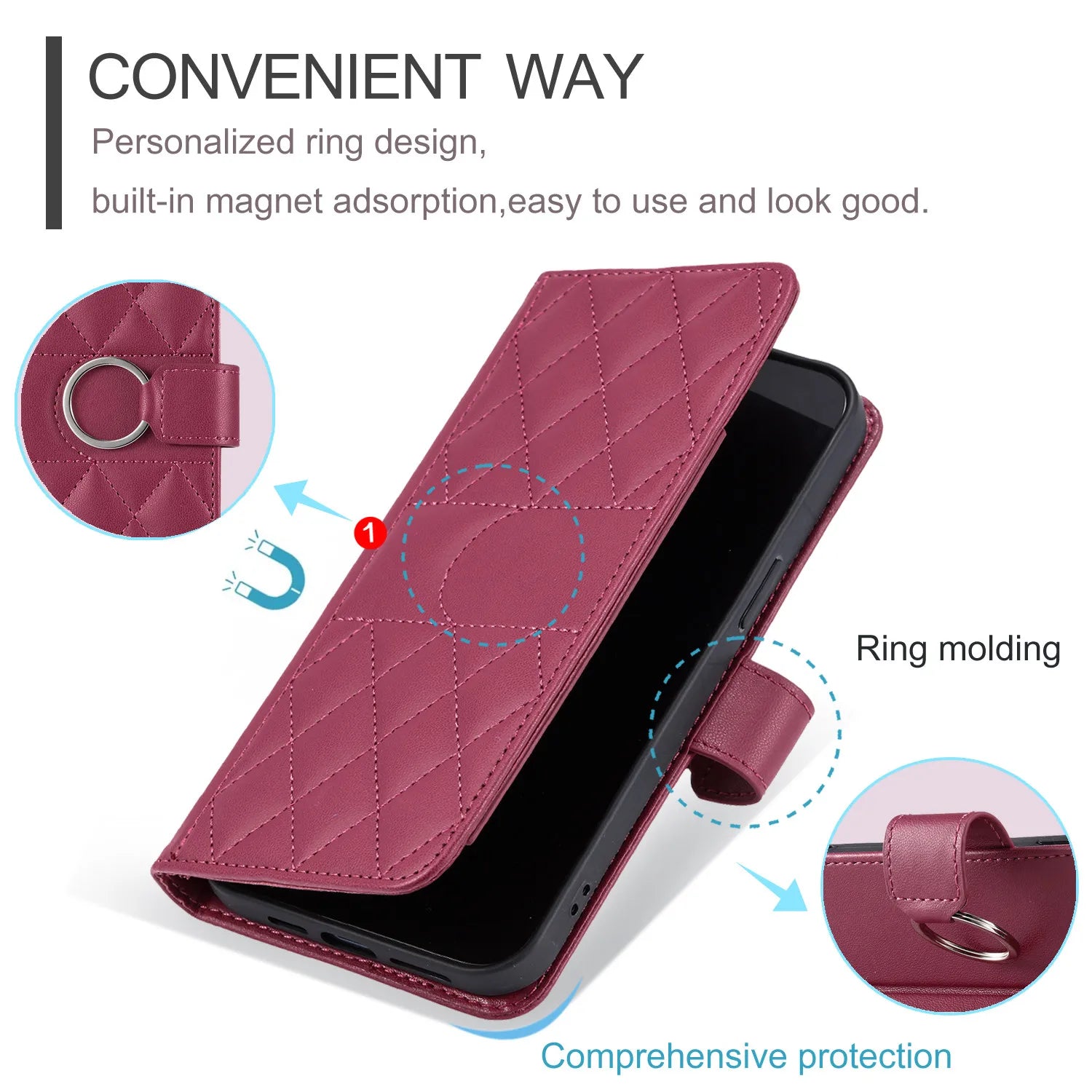 Luxury Leather Flip Phone Case For iPhone Air 17 16 15 Plus 14 13 Pro Max 11 12 Pro XR X XS Max Wallet Bracket Protect Cover
