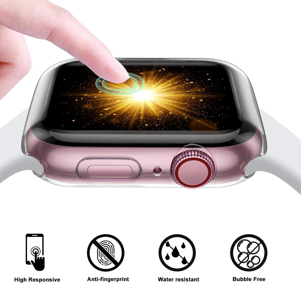 Screen Protector for Apple Watch Ultra 4 3 2 49 41 44 40 45 46 42mm TPU Bumper Cover Case for iWatch Series 11 10 12 9 8 7 SE 6