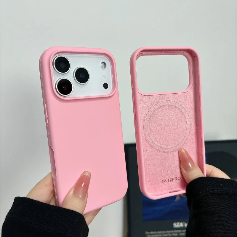 Liquid Silicone Magnetic For Magsafe Case For iPhone 17 Air 17E 16 15 14 13 12 11 Pro Max Plus Wireless Charge Matte Solid Cover