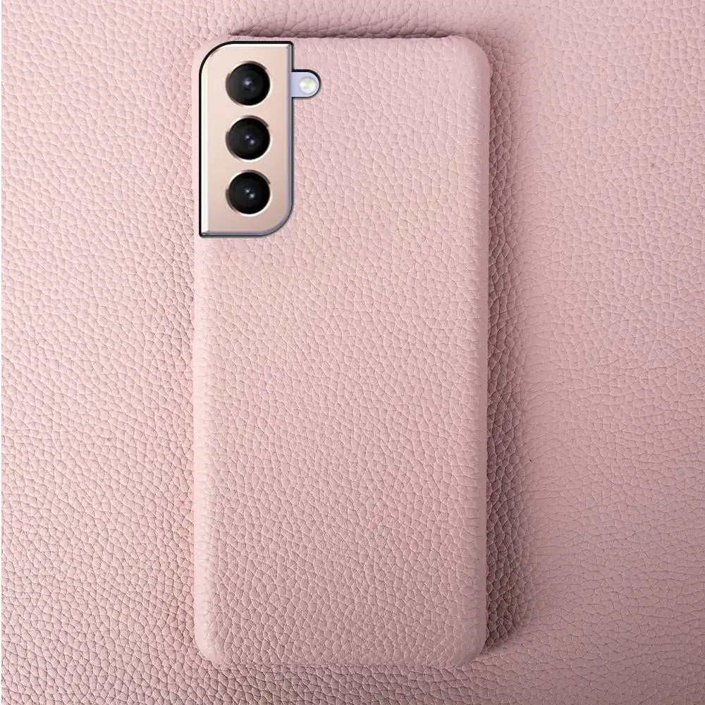 For SAMSUNG S21 CASE Litchi Texture Genuine Leather Cases S20FE S21Ultra S22 Plus phone Cover Coque Protective Shell
