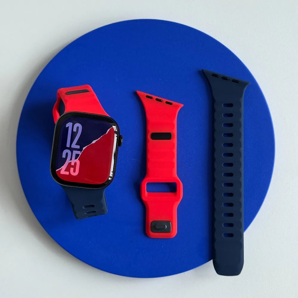 Silicone Sport Strap For Apple Watch Band Ultra 49mm 40mm 41mm 44mm 45mm 46mm correa bracelet iwatch Series 11 10 9 8 7 6 5 se