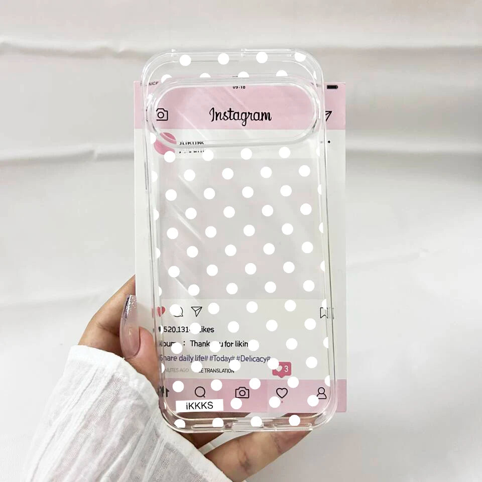 INS Korea Cute Wine Red Black Polka Dots Phone Case For Google Pixel 9 Pro XL 10 8 Pro 6 7 7A 8A 5G Clear Soft TPU Cover Fundas