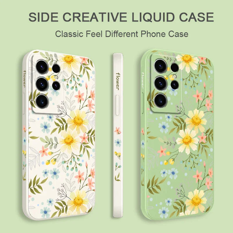 Kiss Flowers Phone Case For Samsung Galaxy S25 S24 S23 S22 S21 S20 S10 S10E S9 Ultra Plus FE Note 20 Ultra 10 9 Plus Cover