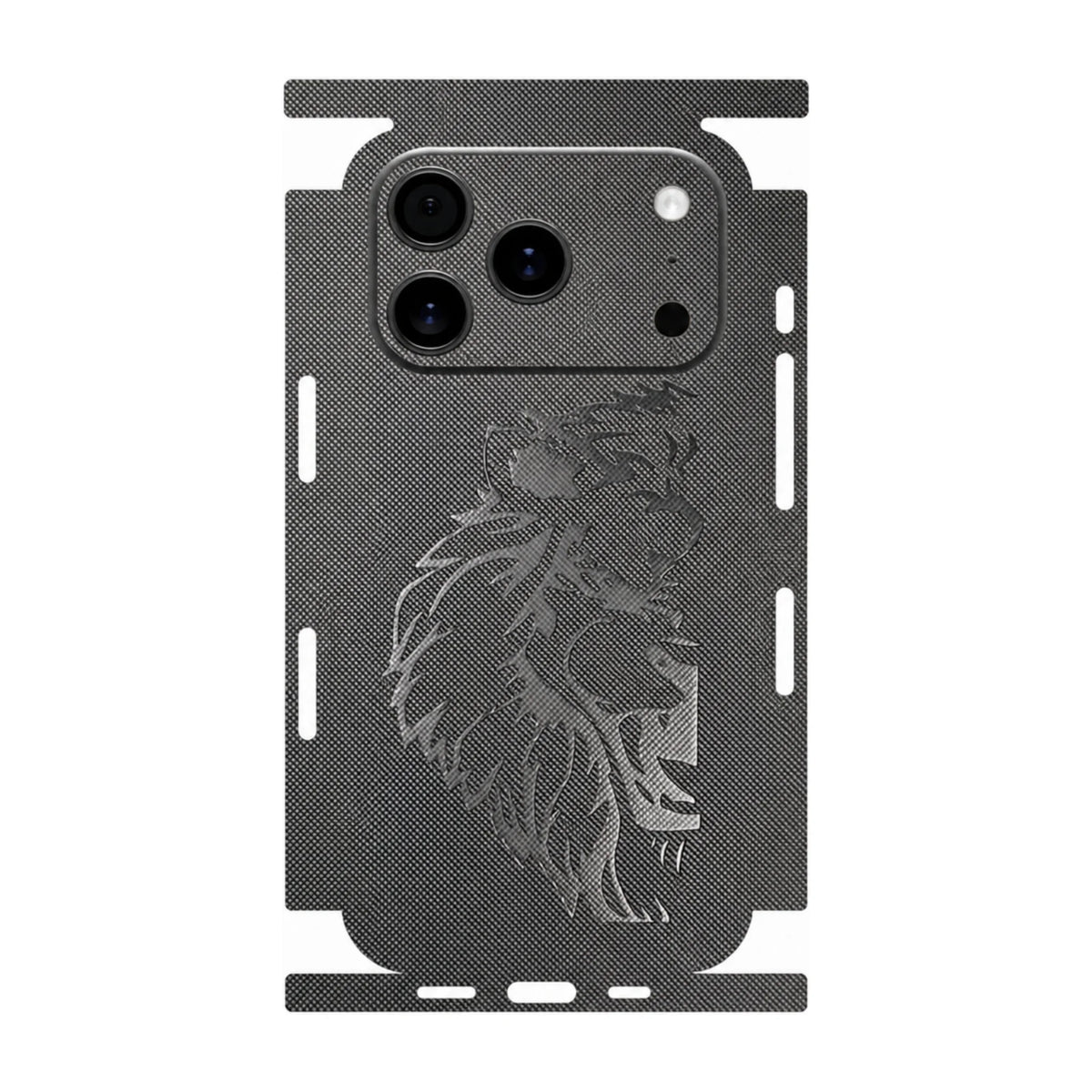 Diamond Texture Faux Leather Phone Skin for iPhone 17 16 15 14 13 Pro Max Full Wrap Rear Protective Film