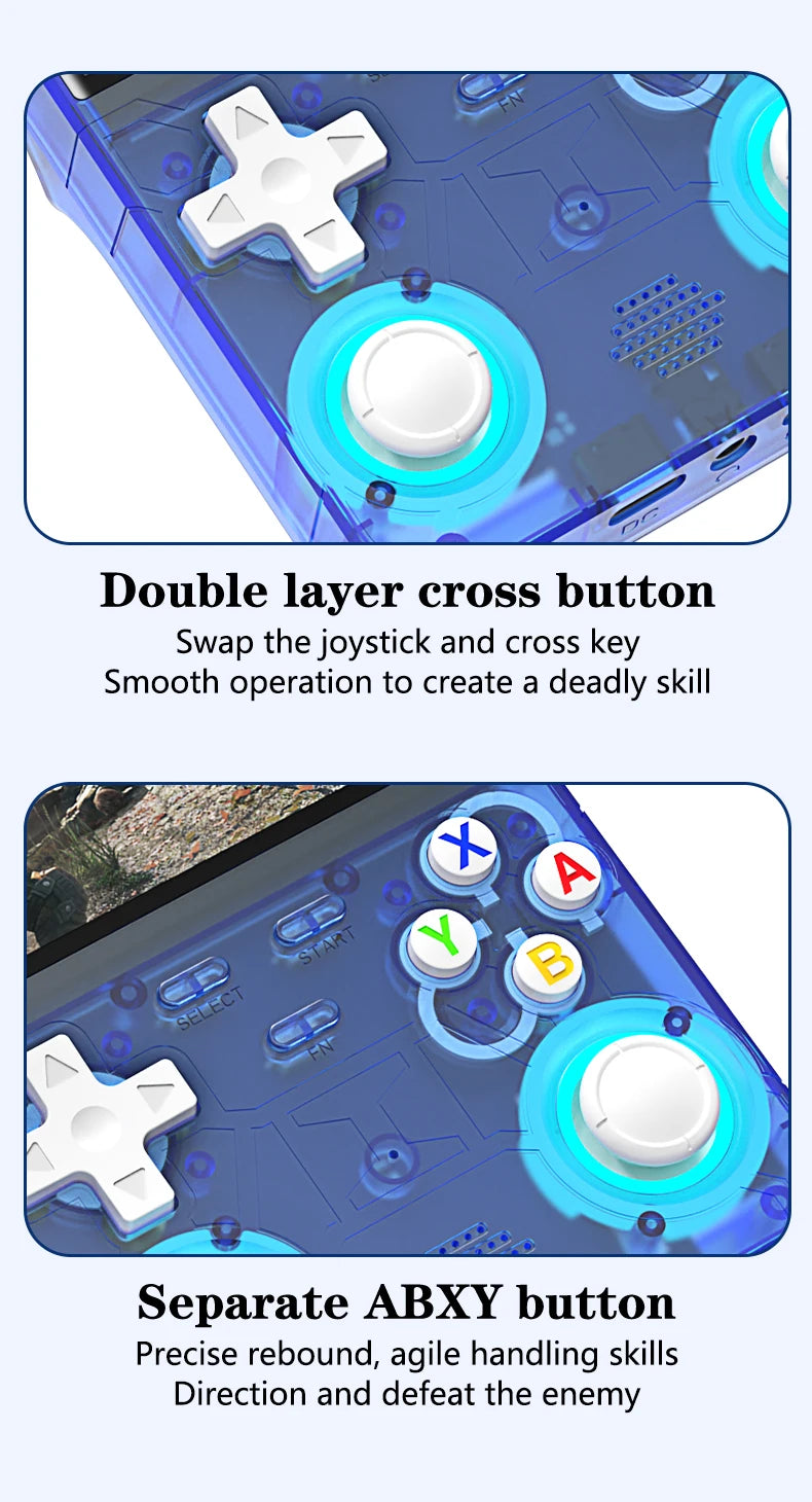 R36 Ultra Console Portable Retro Game 4‘’ IPS Screen Handheld Game Players Emulator Pocket Video Player 64G/128G