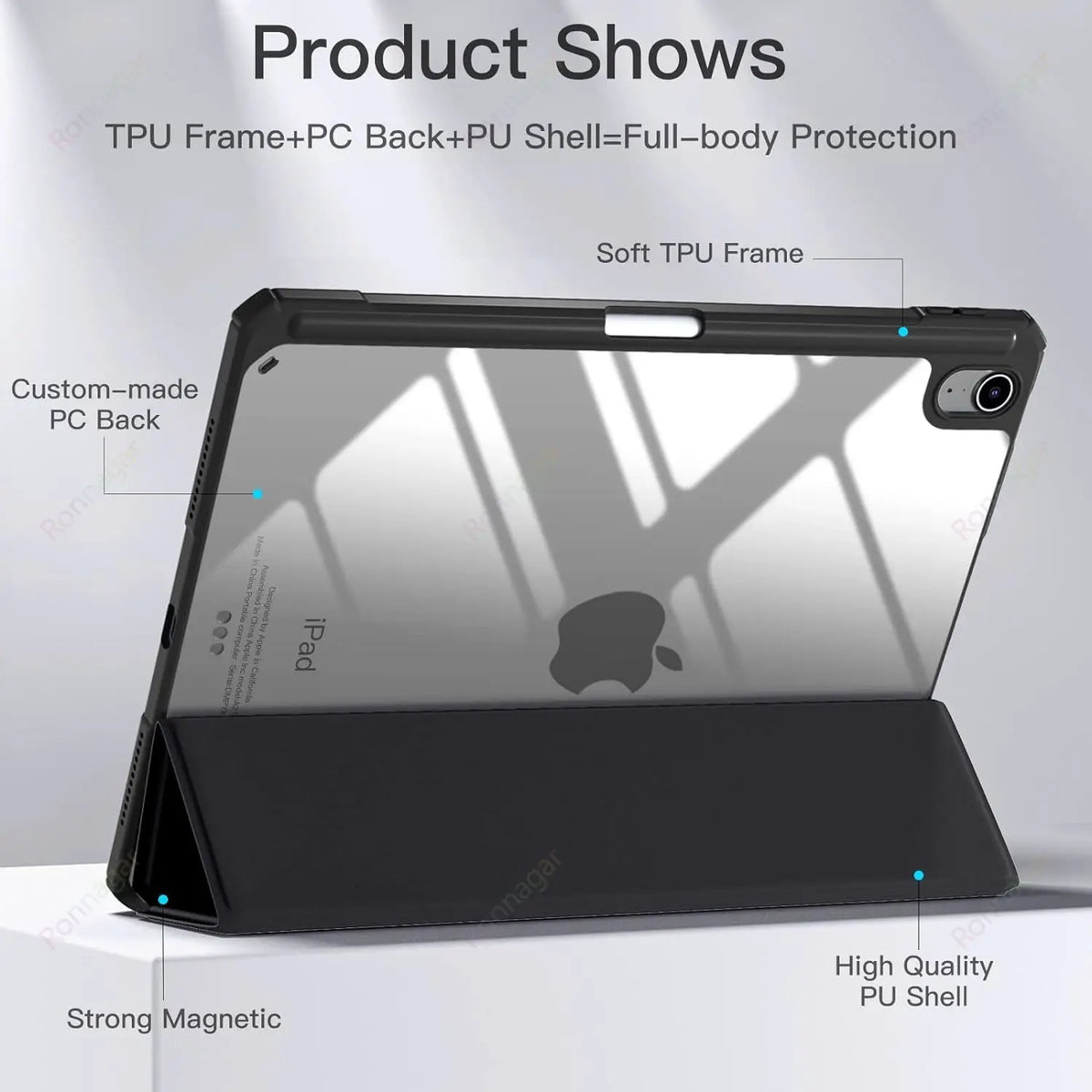 Smart Case for iPad A16 A19 12th 11th Gen 2026 2025 2024 Air11 13 M4 M3 Air 8 7 6 Air 5 4 Pro11 13 M4 M5 M2 10th 9 8 7 10.2 10.5