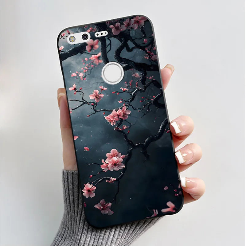 For Google Pixel XL Case Luxury Fashion Butterfly Flowers Black Soft TPU Silicone Back Cover For Google Pixel 1 1XL Phone Cases