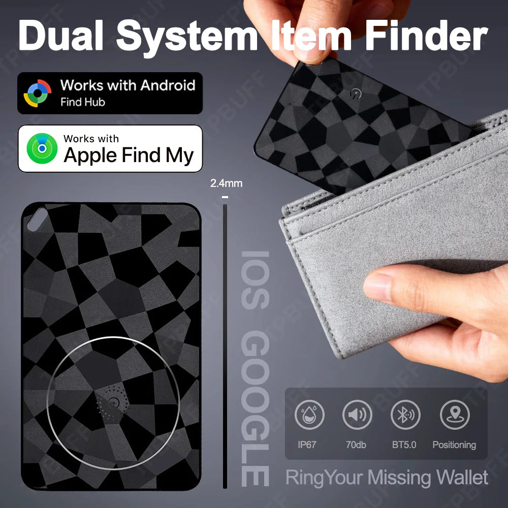 4-Pack Android Wireless Charging Tracking Location Wallet Tracker Card Waterproof GPS Locator Works with Google Find My App Tag