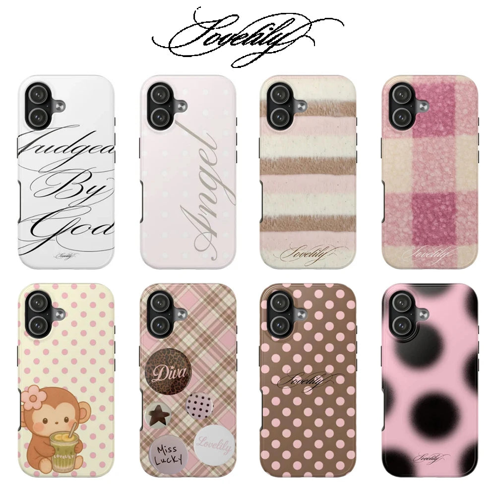 Pink & Brown Sweetness Phone Case for iPhone 17 16e 16 15 14 13 12 11 X XS XR XSMAX 7 8 Air Pro Max Plus Double-layer Back Cover