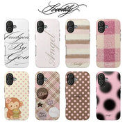Pink & Brown Sweetness Phone Case for iPhone 17 16e 16 15 14 13 12 11 X XS XR XSMAX 7 8 Air Pro Max Plus Double-layer Back Cover