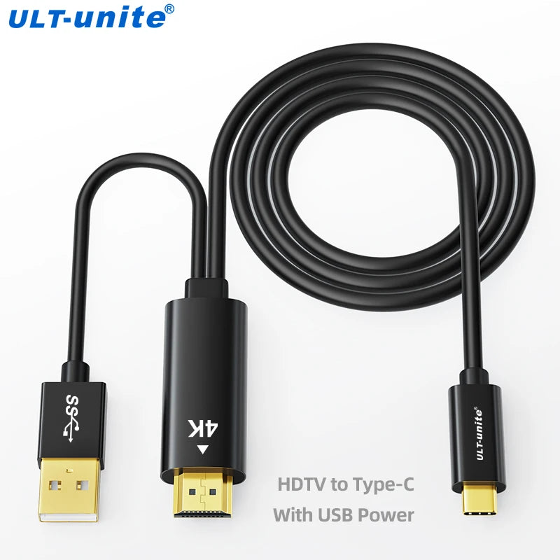 HDMI to USB C Cable Uni-directional 4K60Hz HDMI-Compatible to Type-C Cord Converter for Xreal Nreal Air Steam Deck PS5 Monitor