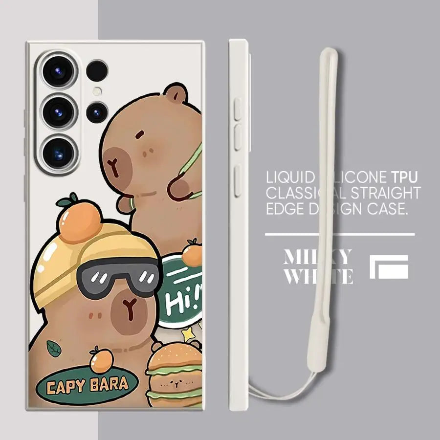 Capybara Cute Soft Cover Phone Case for Samsung Galaxy Note 20 10 Ultra S24 FE S21 Plus S23 S25 Edge S22 Ultra S20