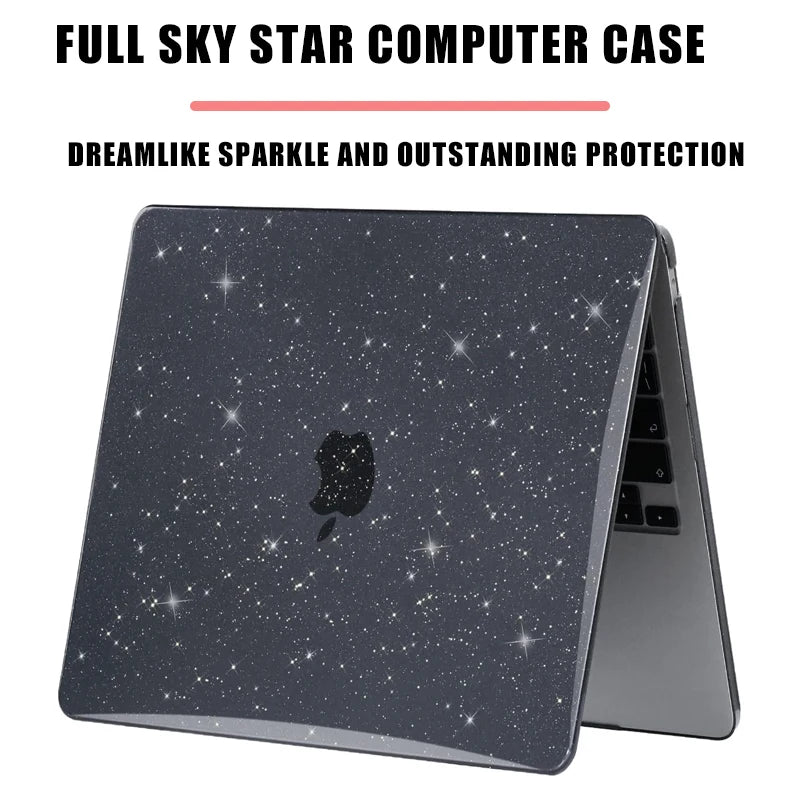 Case For MacBook Air 15 inch M5/M4/M3/M2 2026-2023, Sparkly Clear | Glitter Design for Mac Air 13.6-inch, Lightweight Hard Case