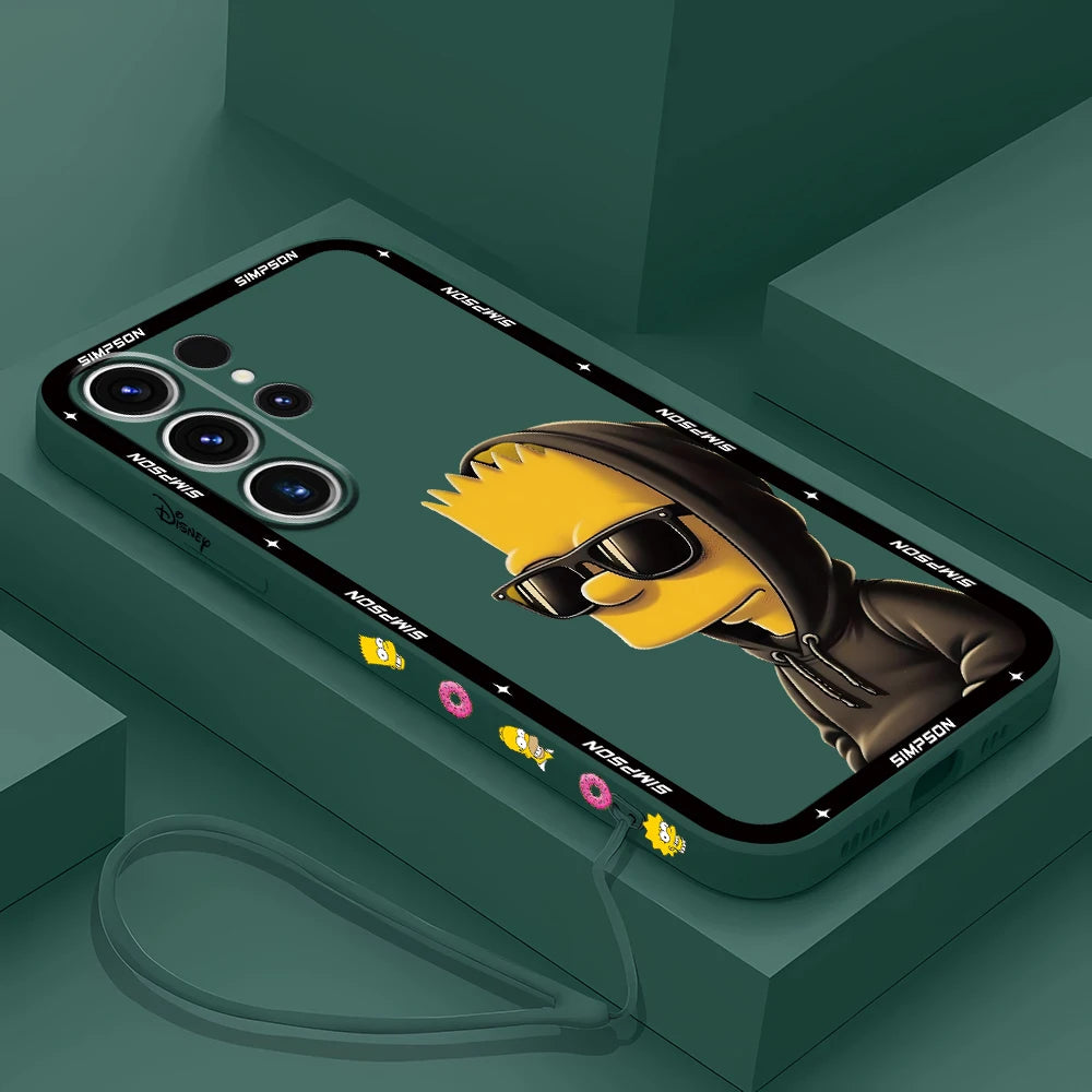 Soft Bumper Silicone Case for Samsung Galaxy S20 FE S21 Plus S24 Ultra S23 Ultra 5G S22 S22 Ultra S25 Funny Cool Simpsons Cover