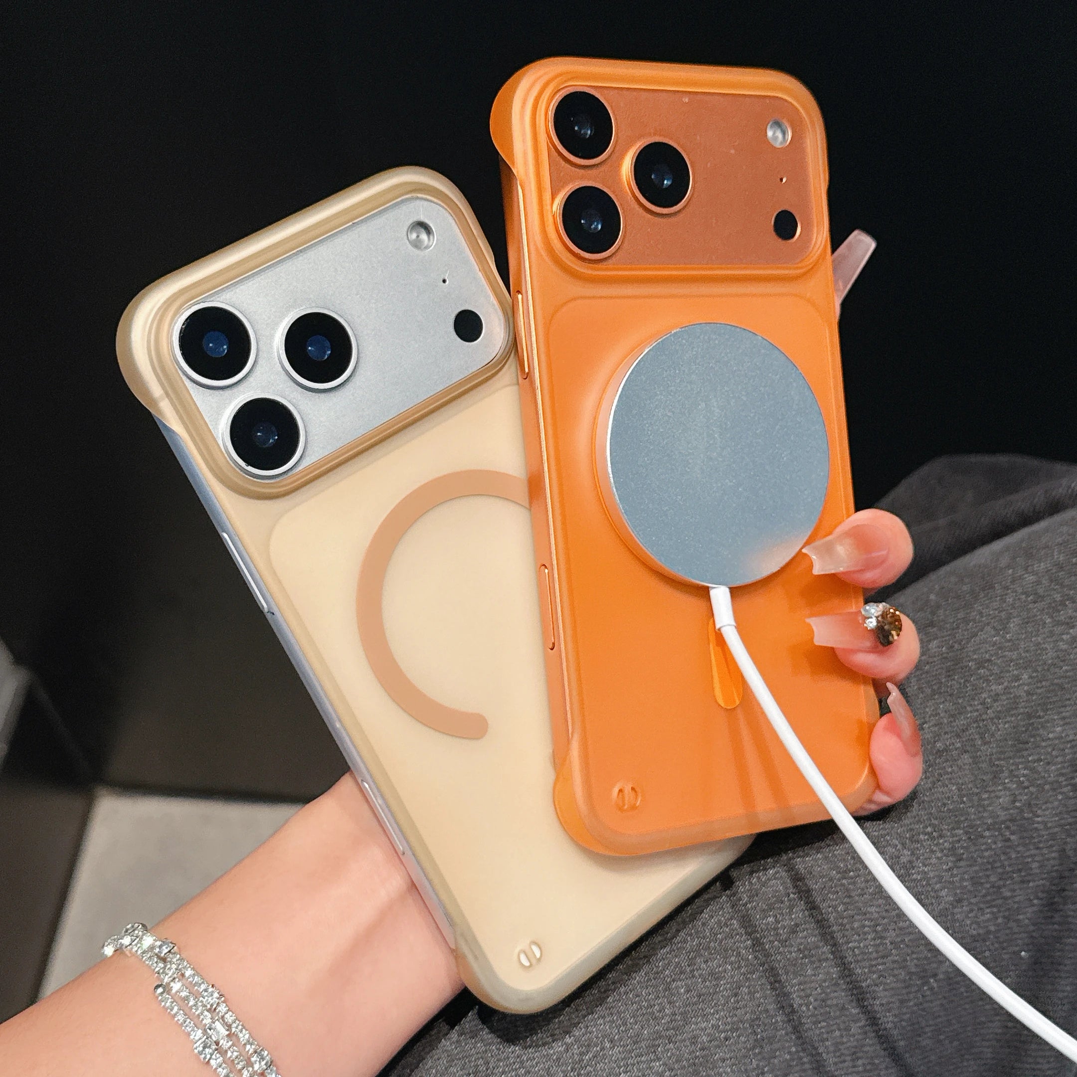Ultra Thin PC Frameless Phone Case For iPhone 17 Pro Max 14 15 Plus 11 12 13 16 Pro Air For Magsefa Wireless Charger Matte Cover