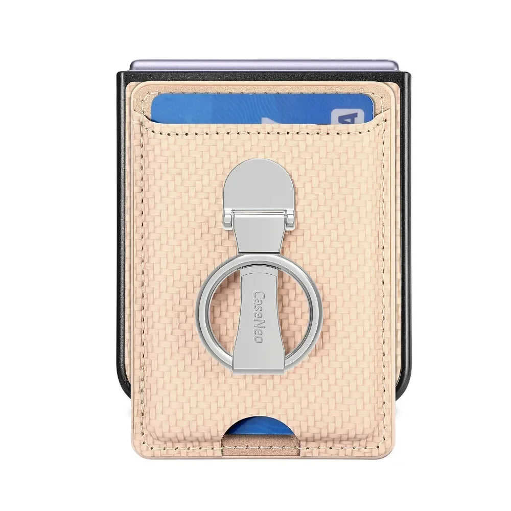 Luxury Ring Stand Leather Phone Case for Samsung Galaxy Z Flip 8 Flip 7 6 5 4 3 Flip7 FE Wallet Card Slot Shockproof Cover