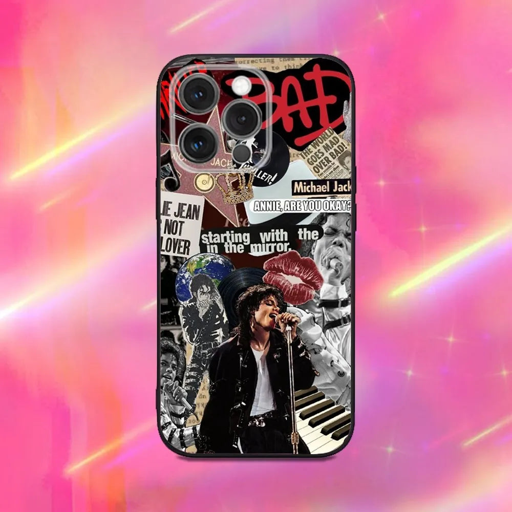 Singer M-Michael J-Jackson Phone Case For iPhone 17 16 15 11 12 14 13 Pro Max Mini X XR 7 Plus 17E Air Shockproof Cover Fundas