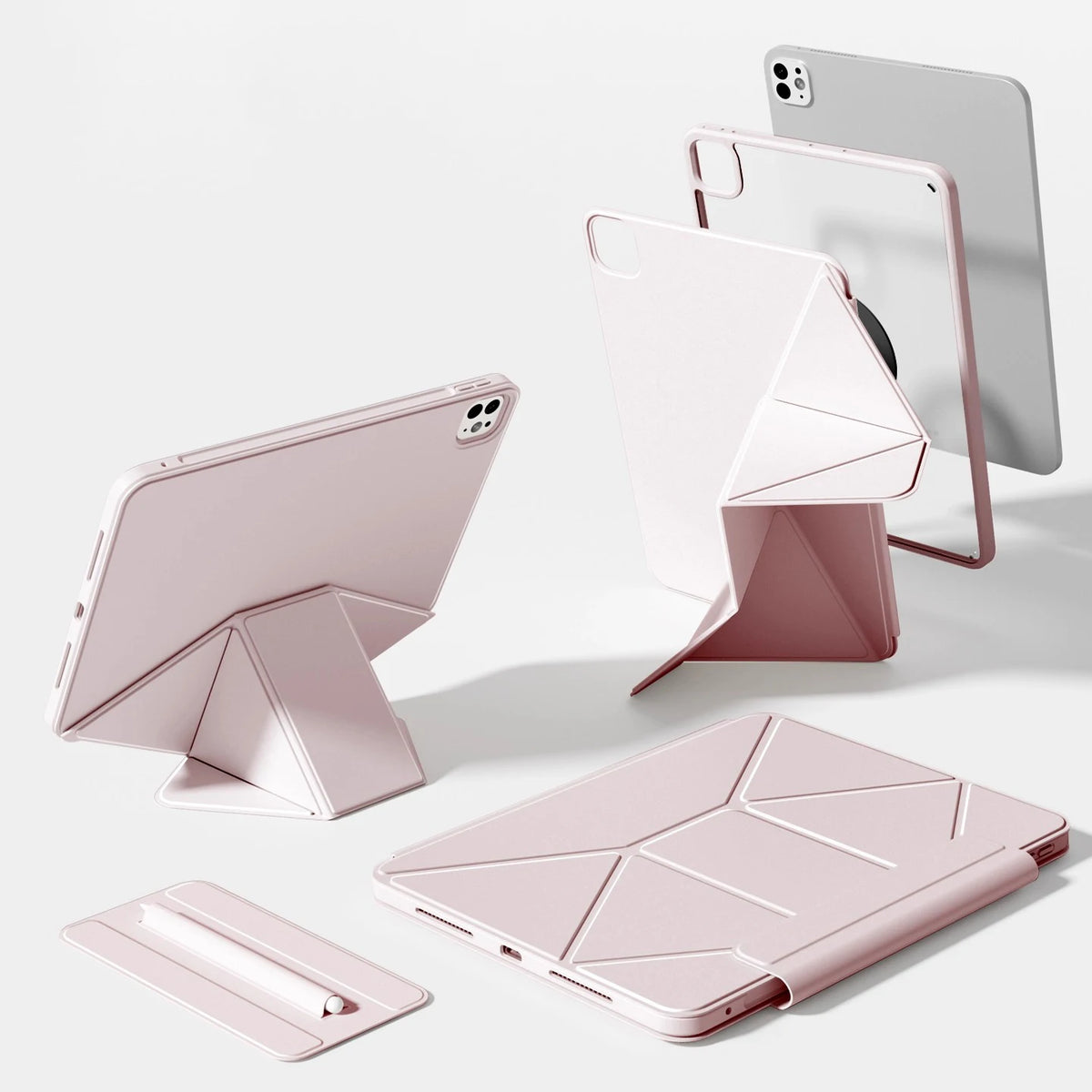 ZOYU for iPad 10/11th Increase Height Bracket Case, Magnetic Transparent Removable Cover iPad Pro 11 12.9 13 Air 4/5th mini 6/7