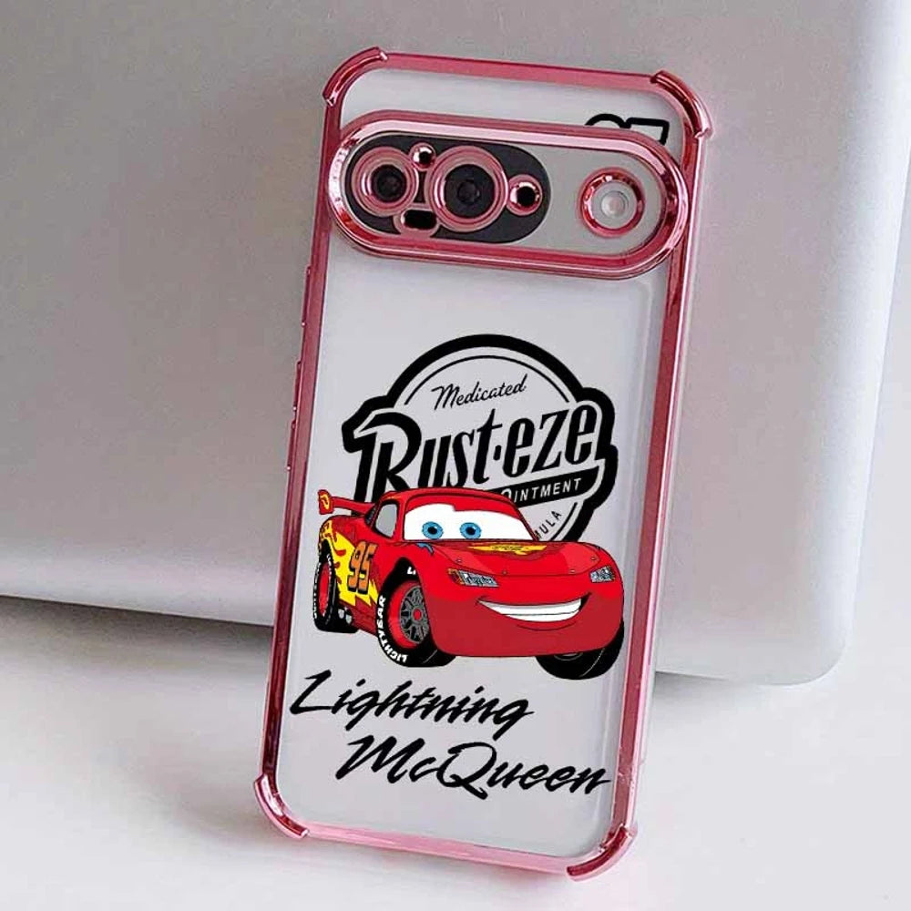 Cars Lightning McQueen Phone Case For Google Pixel 10A 9A 9 8A 8 7A 7 Pro XL Plating Drop-proof Transparent Soft Cover
