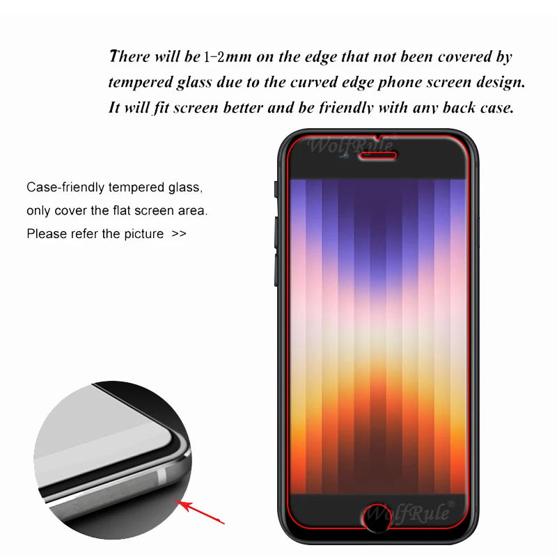 1/2/3/4Pcs For iPhone SE 2022 Glass iPhone SE 2022 2020 7 8 Plus Tempered Glass Transparent Clear 9H Screen Protector iPhone SE