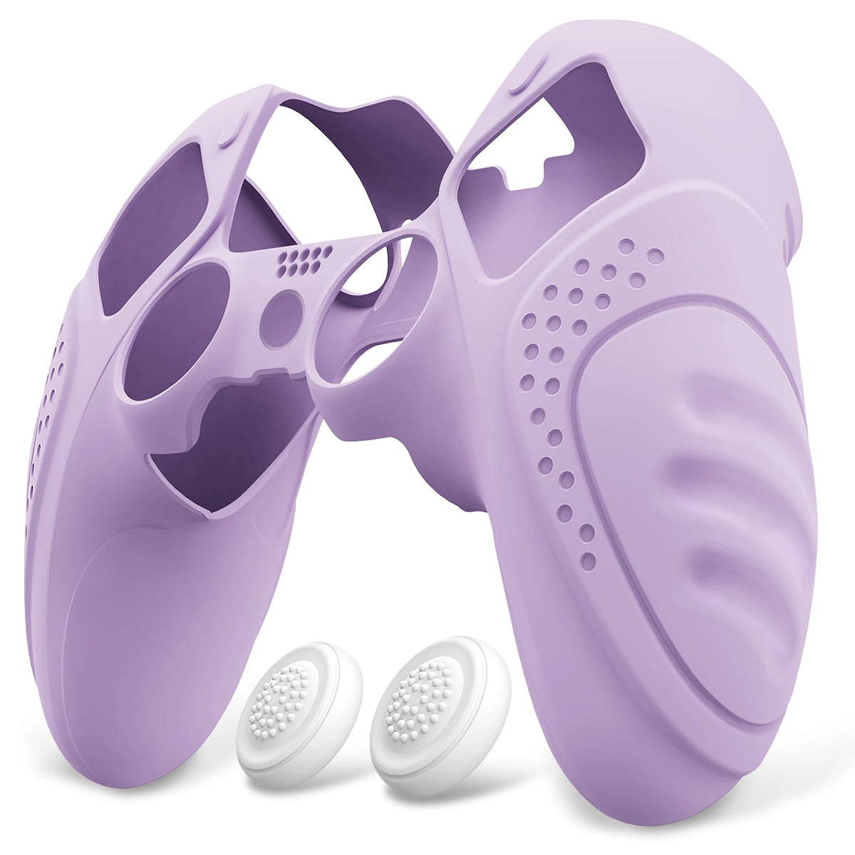 PlayVital Anti-Slip Silicone Cover for PS5 Edge Controller, Rubber Protector Case with Thumb Grip Caps - Guardian Edition Series