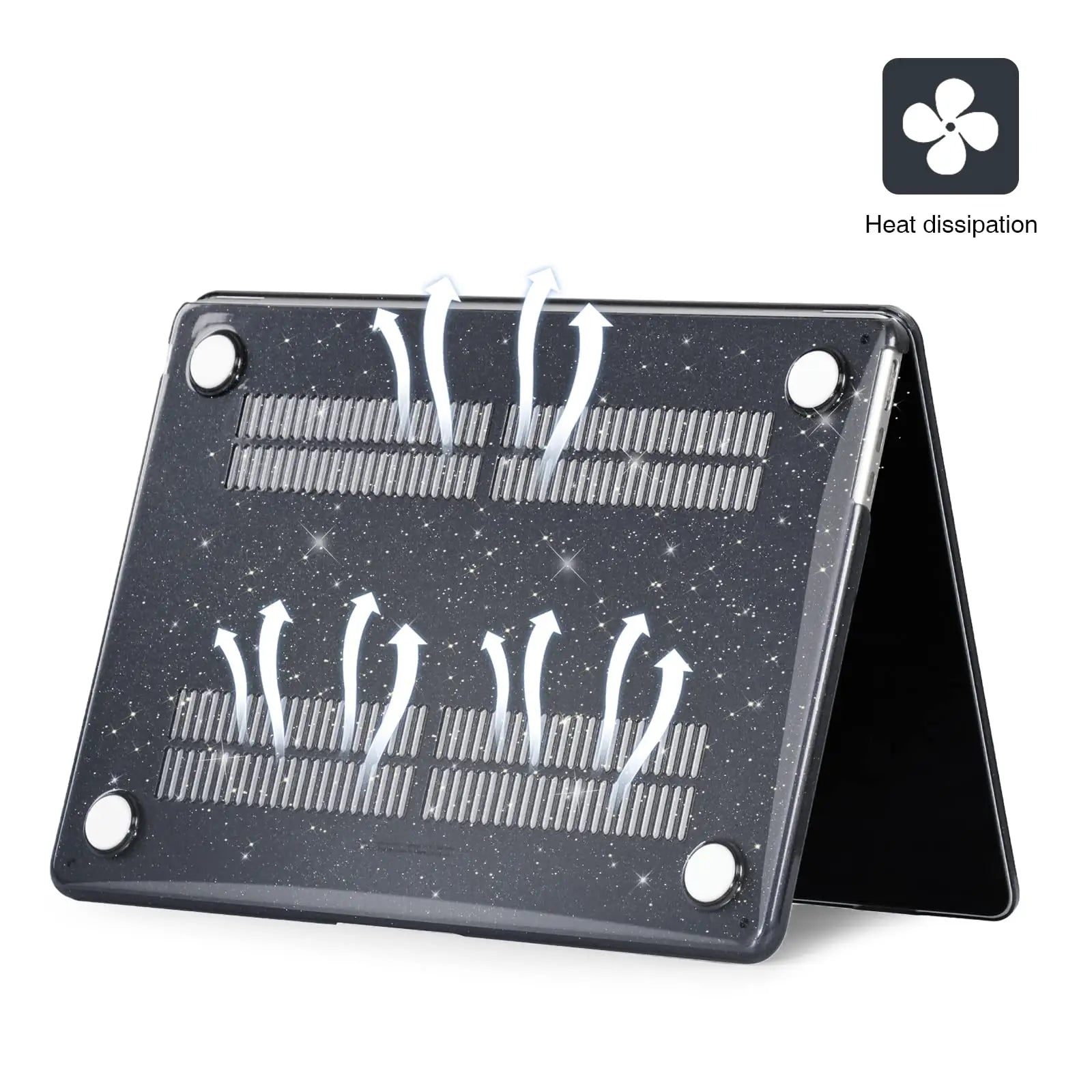 EooCoo Case for MacBook Air 13 inch M4 2025 2024-2022 Release M3 M2 A3240 A3113 A2681 for Mac Air 13.6 inch Glitter Hard Shell