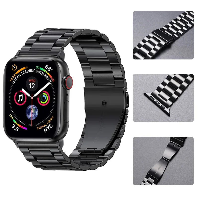 Stainless Steel Strap For Apple Watch Ultra 4 3 2 49 45 41 40 46 38 42 44mm Metal band Bracelet For iWatch Series SE 11 12 9 8 7