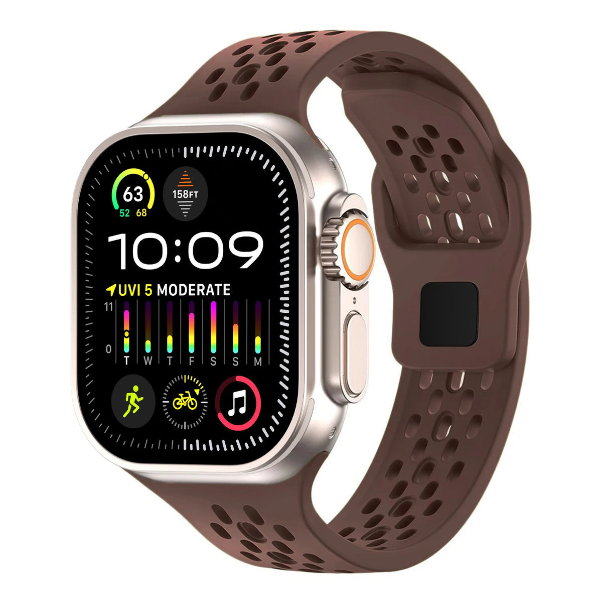 Breathable Silicone Strap for Apple Watch Ultra 4 3 2 49mm 46mm 45mm 41mm 44mm 42mm Band Bracelet for Iwatch Series 12 11 10 9 8